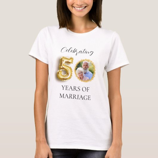 50th wedding anniversary photo gold tシャツ (正面)
