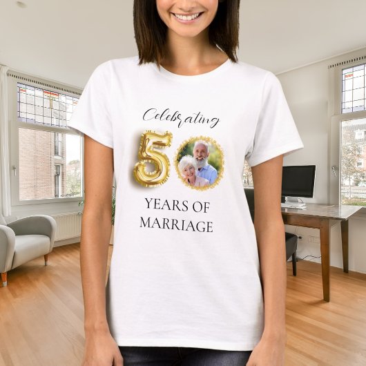 50th wedding anniversary photo gold tシャツ
