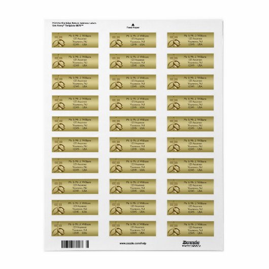 50th Wedding Anniversary Return Address Labels ラベル (フルシート)