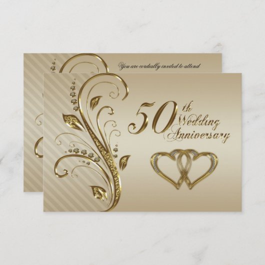 50th Wedding Anniversary RSVP Card (正面/裏面)