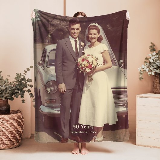 50th Wedding Anniversary Sherpa Blanket Photo シェルパブランケット