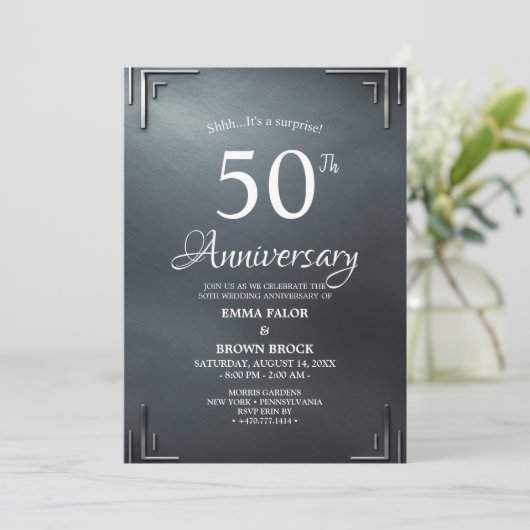 50th Wedding Anniversary Surprise Invitation 招待状 (スタンド正面)