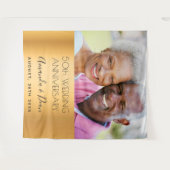 50th wedding gold anniversary custom photo chic タペストリー (正面(横))