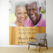 50th wedding gold anniversary custom photo chic タペストリー (インサイチュ)