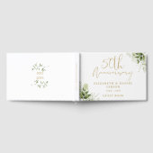 50th Wedding Golden Anniversary Floral Greenery ゲストブック (全面)