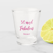 50thb誕生日パーティーピンクショットモダングラス ショットグラス (正面)