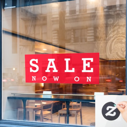 50'x20' オーダーメイド 赤いセール中 ビジネス用ドア ウィンドウサイン (カフェ窓)