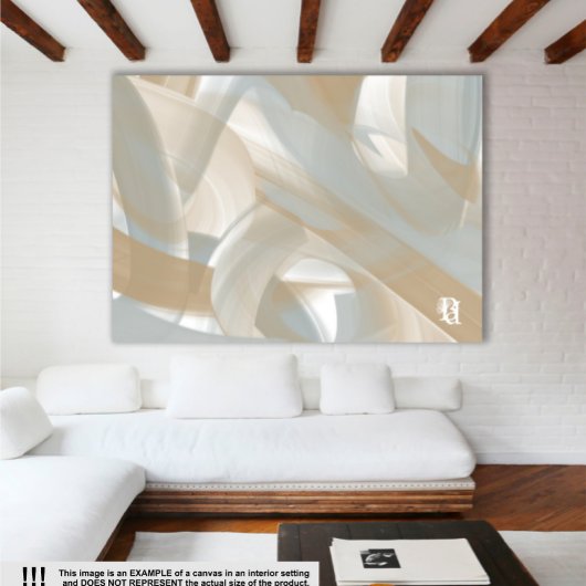 50x38インチSandy Tornado Trend抽象芸術アートベージュ キャンバスプリント