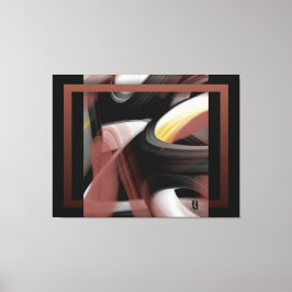 50x38" トレンド抽象芸術 ブラック ホワイト パウダリー キャンバスプリント