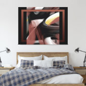 50x38" Trend Abstract Art Black White Powdery キャンバスプリント (インサイチュ (寝室))