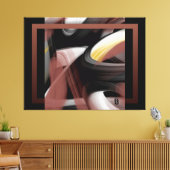 50x38" Trend Abstract Art Black White Powdery キャンバスプリント (インサイチュ (リビング))