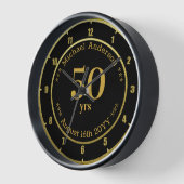 50yrsリタイアまたはアニバーサリーパーソナライズされたラウンド 壁時計 (傾斜)