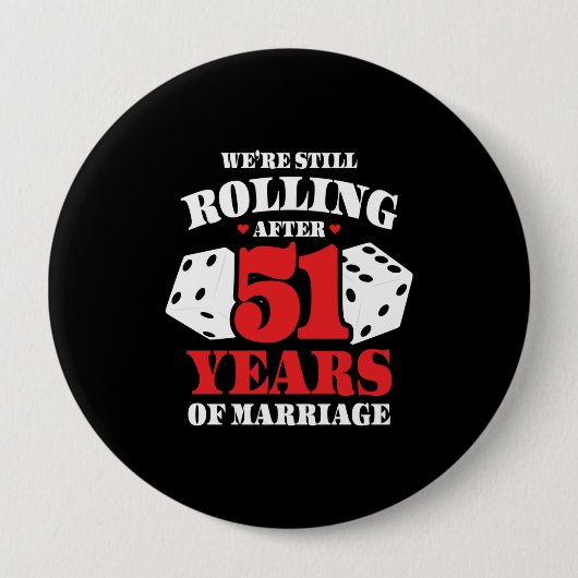 51おもしろい周年記念結婚したカップル51年 缶バッジ (正面)