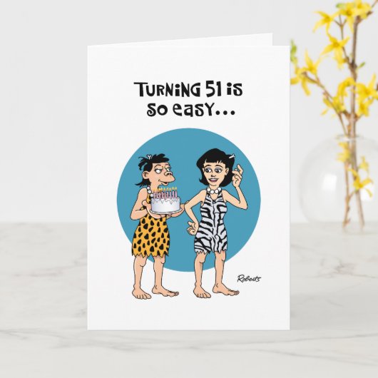 51おもしろい番目の誕生日挨拶 カード (黄色い花)