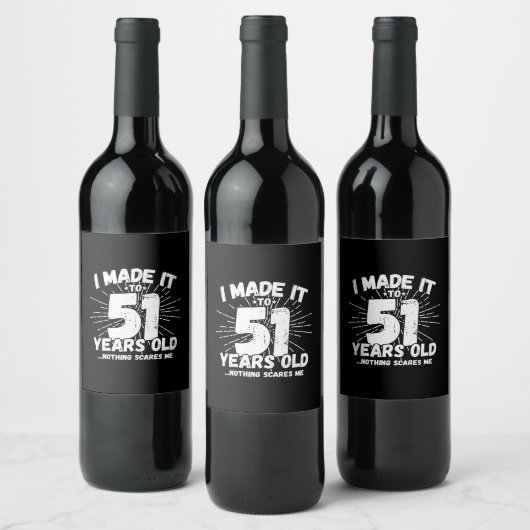 51おもしろい誕生日引用文皮肉51歳 ワインラベル (ボトル)