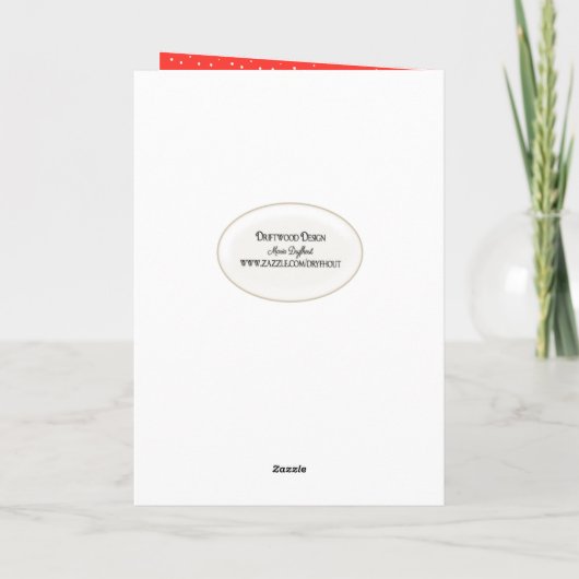 51よくはしゃぐ歳の誕生日カードを持つタビー猫 カード (裏面)