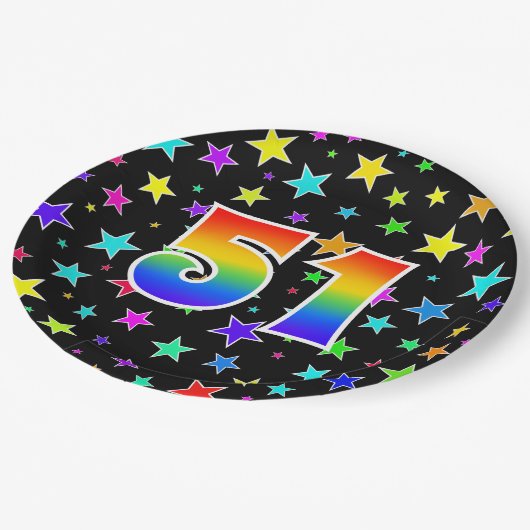 51イベント:はっきりした、おもしろい、カラフル虹51 ペーパープレート (アングル)