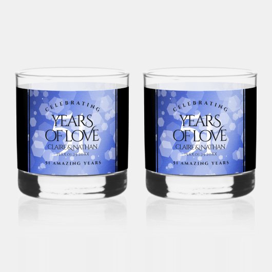 51エレガント回目のサファ結婚イア記念日 ウイスキーグラス (裏面)