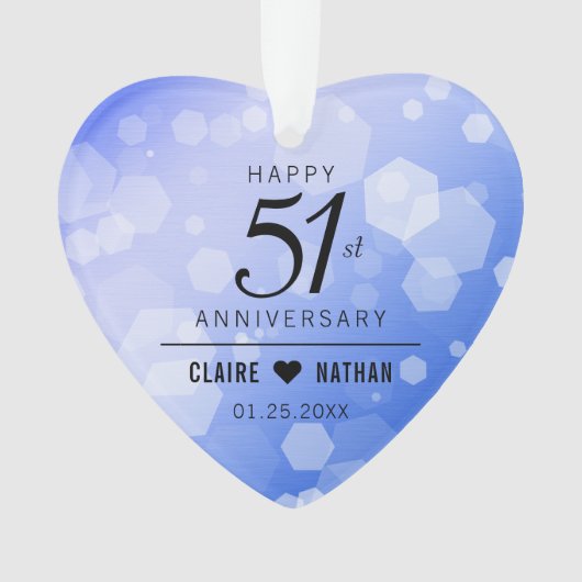51エレガント回目のサファ結婚イア記念日 オーナメント (正面)