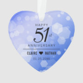 51エレガント回目のサファ結婚イア記念日 オーナメント (裏面)