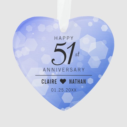 51エレガント回目のサファ結婚イア記念日 オーナメント (裏面)