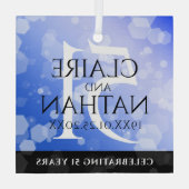 51エレガント回目のサファ結婚イア記念日 ガラスオーナメント (裏面)