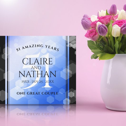 51エレガント回目のサファ結婚イア記念日 キャンバスプリント