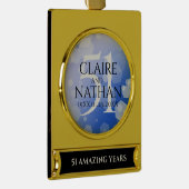 51エレガント回目のサファ結婚イア記念日 ゴールドプレートバナーオーナメント (右)