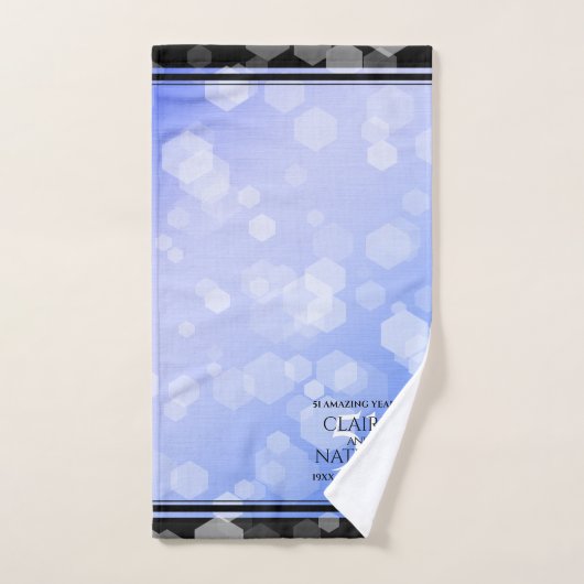 51エレガント回目のサファ結婚イア記念日 バスタオルセット (ハンドタオル)