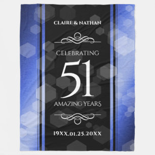 51エレガント回目のサファ結婚イア記念日 フリースブランケット