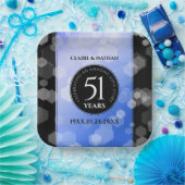 51エレガント回目のサファ結婚イア記念日 ペーパープレート (パーティー)