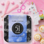 51エレガント回目のサファ結婚イア記念日 ペーパープレート (パーティー)