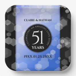 51エレガント回目のサファ結婚イア記念日 ペーパープレート