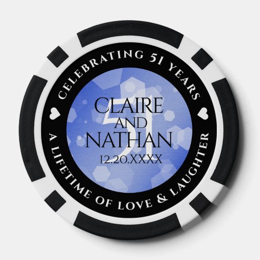 51エレガント回目のサファ結婚イア記念日 ポーカーチップ (裏面)