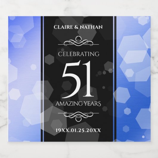 51エレガント回目のサファ結婚イア記念日 リキュールボトルラベル (シングルラベル)