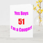 51クーガー誕生日 カード (黄色い花)