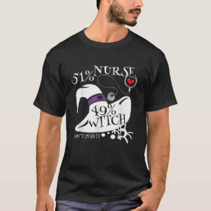 51ナース49魔女おかしいハロウィンスペールバインドナース Tシャツ