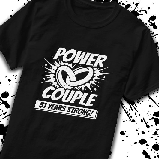 51周年記念カップル結婚した51年強 Tシャツ