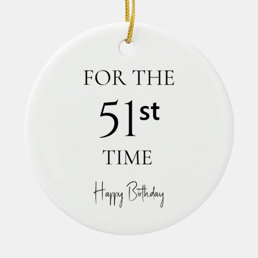 51回目の誕生日おめでとう セラミックオーナメント (正面)