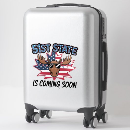 51州クールムース米国国旗の政治ユーモア シール (スーツケース)
