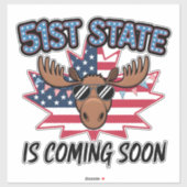 51州クールムース米国国旗の政治ユーモア シール (シート)