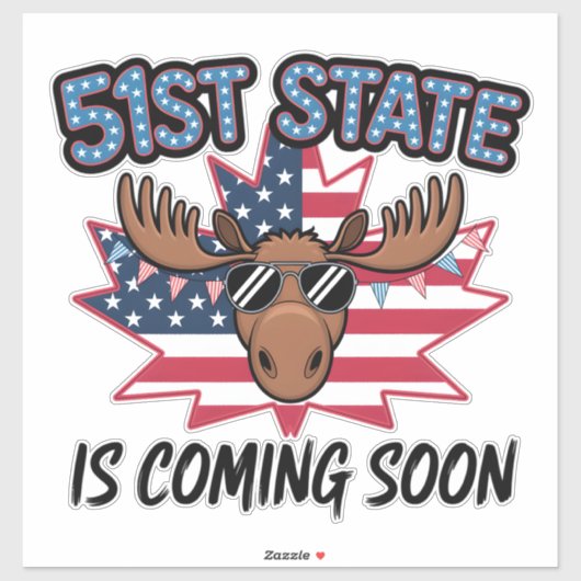 51州クールムース米国国旗の政治ユーモア シール (シート)