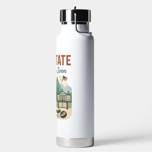 51州ビーバーホッケーカナダ米国国旗のデザイン ウォーターボトル (左面)