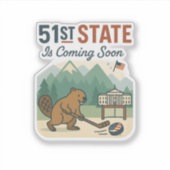 51州ビーバーホッケーカナダ米国国旗のデザイン シール (正面)