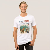 51州ビーバーホッケーカナダ米国国旗のデザイン トライブレンドTシャツ (正面全面)