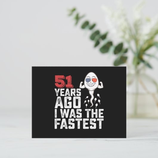 51年前に誕生日 私は一番速かった ポストカード (スタンド正面)