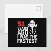 51年前の誕生日 私は一番速かった ポストカード (正面/裏面)