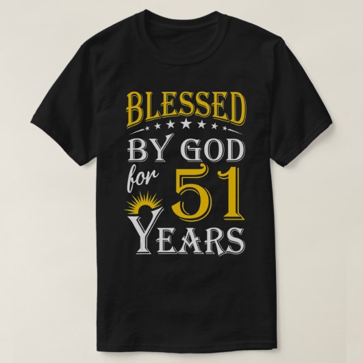 51年賛美間神によるヴィンテージ幸せ51番目のBir Tシャツ (デザイン正面)