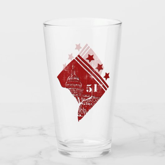 51日 – ワシントンDC国旗の州境界線 タンブラーグラス (裏面)