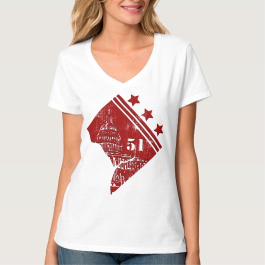 51日 – ワシントンDC州国旗の境界線 Tシャツ (正面)